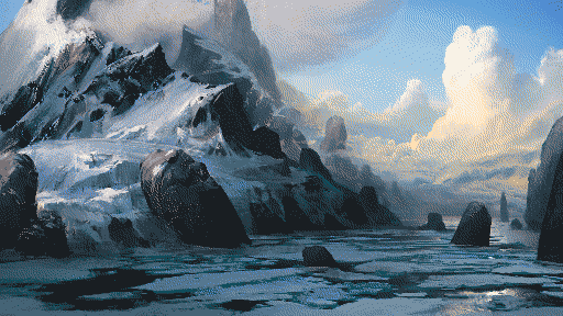 digital painting of a glacier