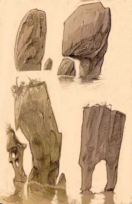 sketch of some rocks